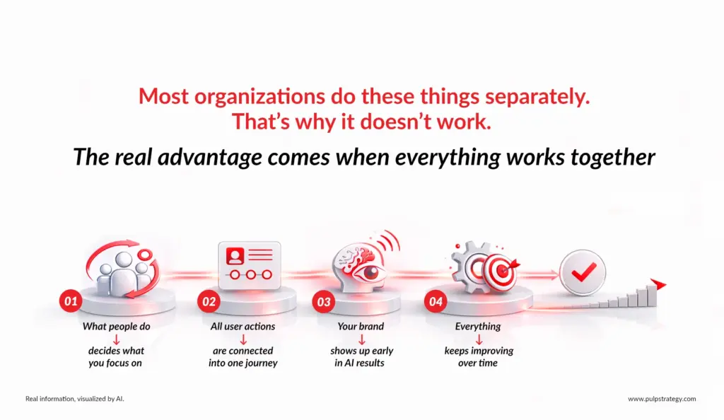 Most organizations do these things separately.